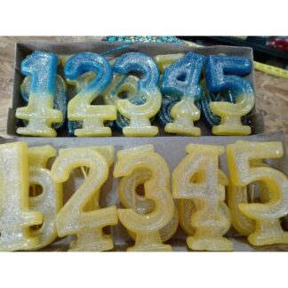 VELA NUMEROTE BOCA CON BRILLO