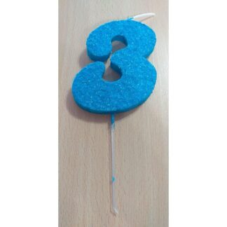 VELAS TELGOPOR CELESTE NUMERO 3