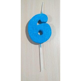 VELAS TELGOPOR CELESTE NUMERO 6