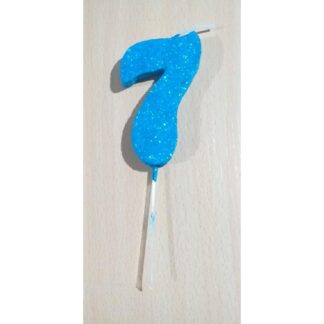VELAS TELGOPOR CELESTE NUMERO 7
