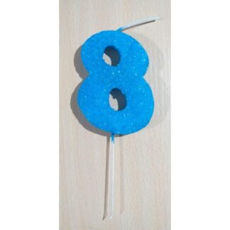 VELAS TELGOPOR CELESTE NUMERO 8