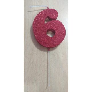 VELAS TELGOPOR ROJO NUMERO 6