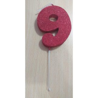 VELAS TELGOPOR ROJO NUMERO 9