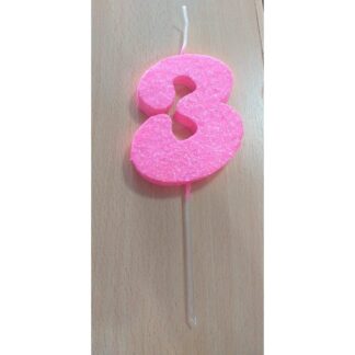 VELAS TELGOPOR ROSA NUMERO 3