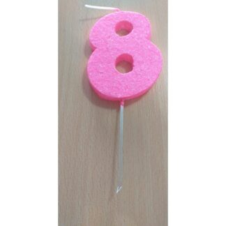 VELAS TELGOPOR ROSA NUMERO 8