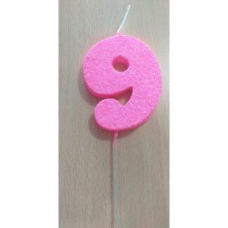 VELAS TELGOPOR ROSA NUMERO 9