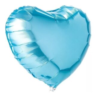 GLOBO METALIZADO CORAZON GRANDE CELESTE