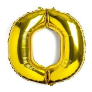 GLOBO NUMERO 0 METALIZADO ORO 40cm