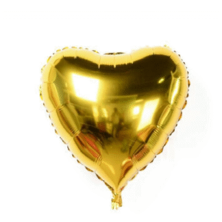 GLOBO METALIZADO CORAZON CHICO ORO