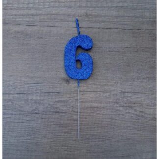 VELAS TELGOPOR AZUL NUMERO 6