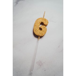 VELAS TELGOPOR DORADO NUMERO 6