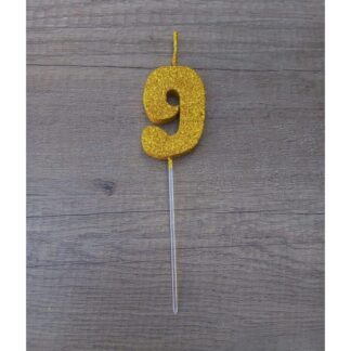 VELAS TELGOPOR DORADO NUMERO 9