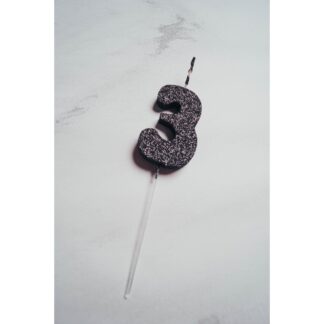 VELAS TELGOPOR NEGRO NUMERO 3