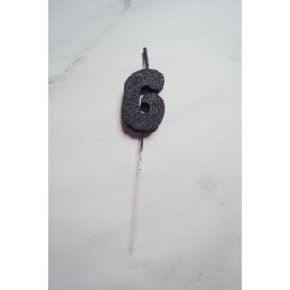 VELAS TELGOPOR NEGRO NUMERO 6